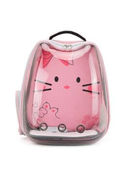 Pink Transparent Breathable Cat Backpack Pet Bag 103-45083 www.petclothesfactory.com