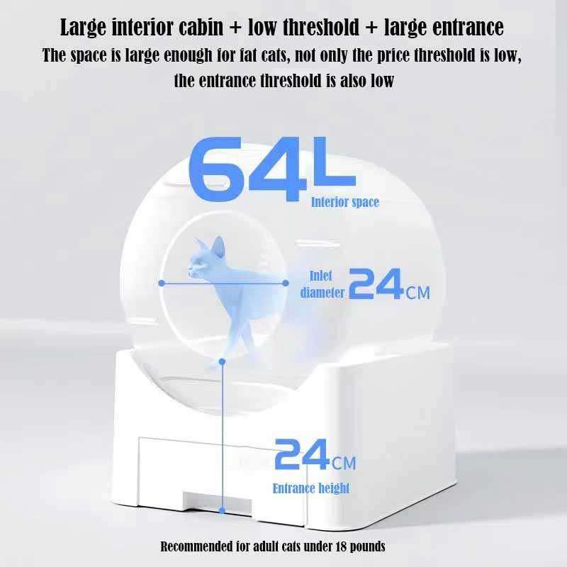 Multiple Cats Smart Lavatory White Automatic Self-Cleaning Cat Litter Box App Controlled with Health Monitoring 116-5907 Pet Products Factory, OEM Manufacturer, Supplier, Agent www.petclothesfactory.com Smart Cat litter box, Cat Litter Box, Cat Litter Box & Accessories, Cat Litter Box And Accessories