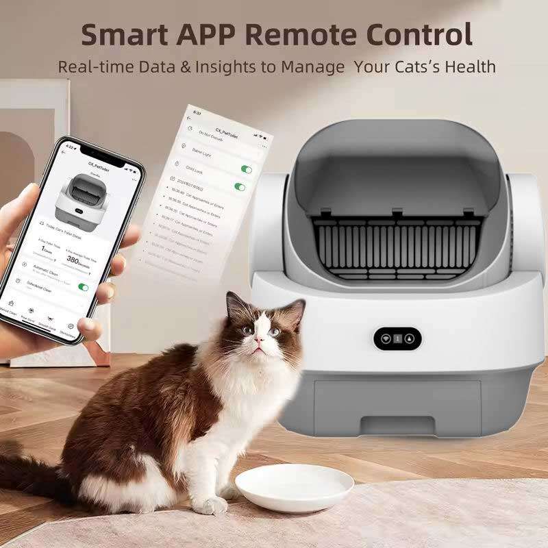 OEM Smart Cat Litter Box Fully Automatic with Open Design Large Capacity Ultra-Quiet cat Automatic Litter Box 116-5908 Pet Products Factory, OEM Manufacturer, Supplier, Agent www.petclothesfactory.com Smart Cat litter box, Cat Litter Box, Cat Litter Box & Accessories, Cat Litter Box And Accessories